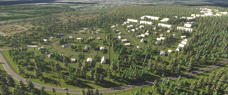 Visionsskiss över Pitholmshöjden: Norconsult