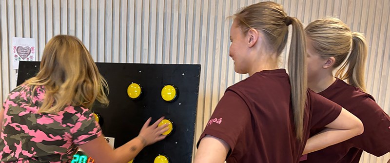 Elever från Barn- och fritidsprogrammet höll i tävlingar och aktiviteter.